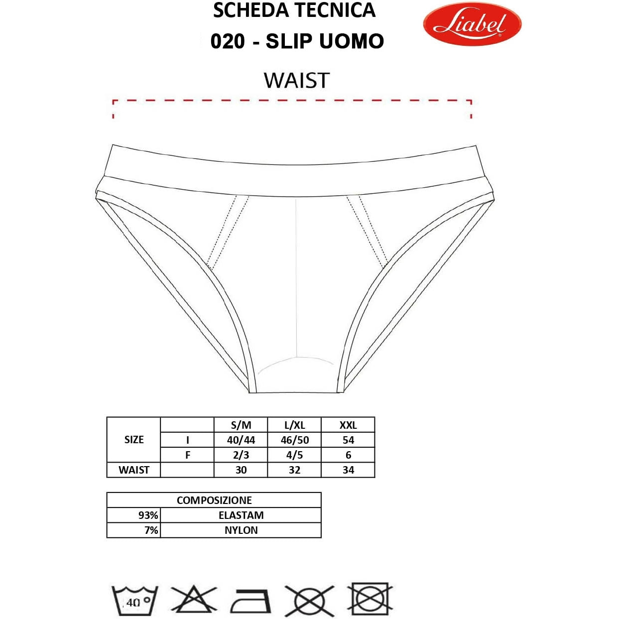 6 Slip Uomo Seamless Liabel Art. 020,