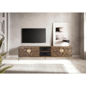 Mueble TV de Madera de Mango 190 Cm Estilo Rústico Moderno
