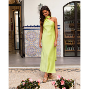 Vestido midi asimétrico con lazada