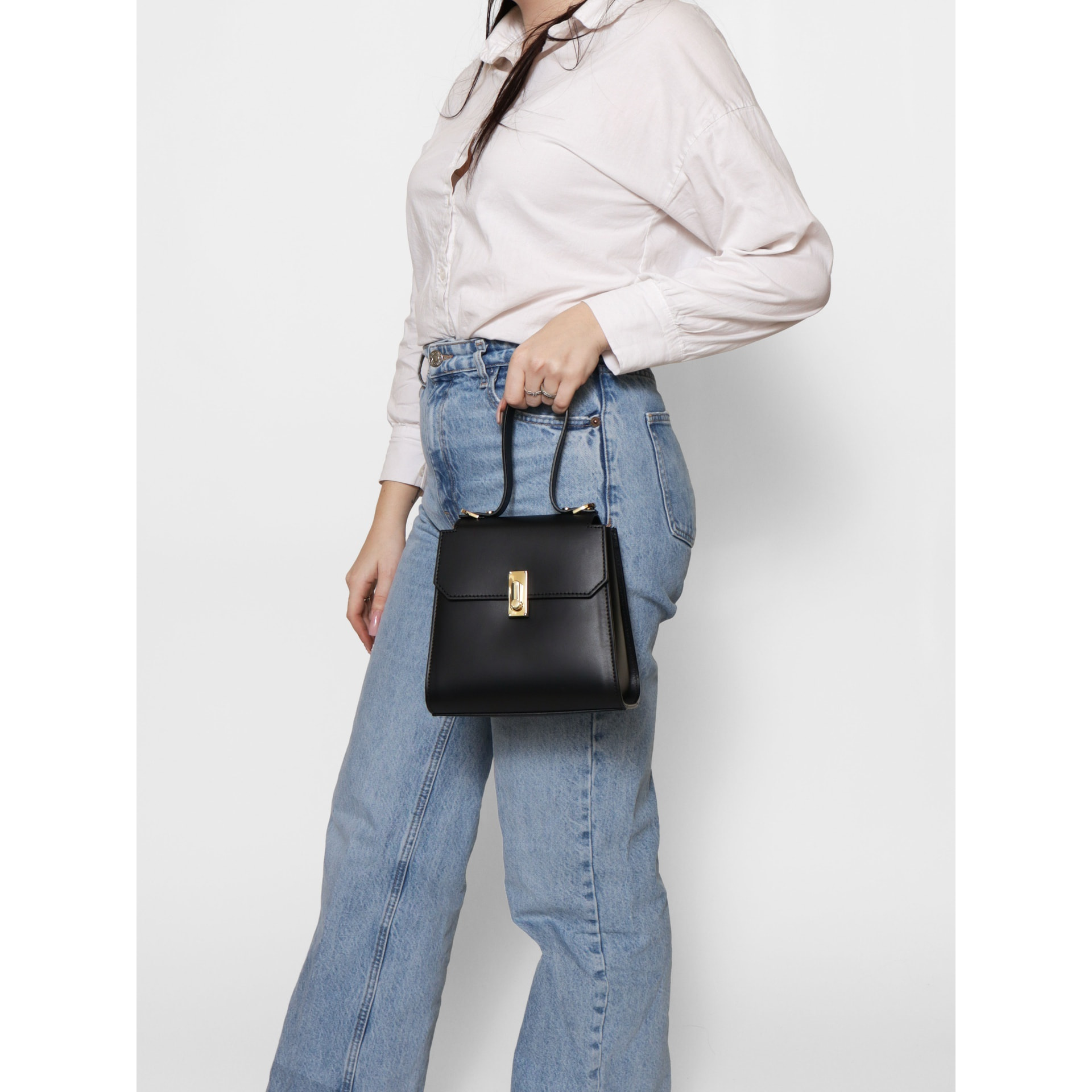 Borsa a mano da donna - Modello False - 100% pelle - 20.0 x 18.0 x 10.0 cm