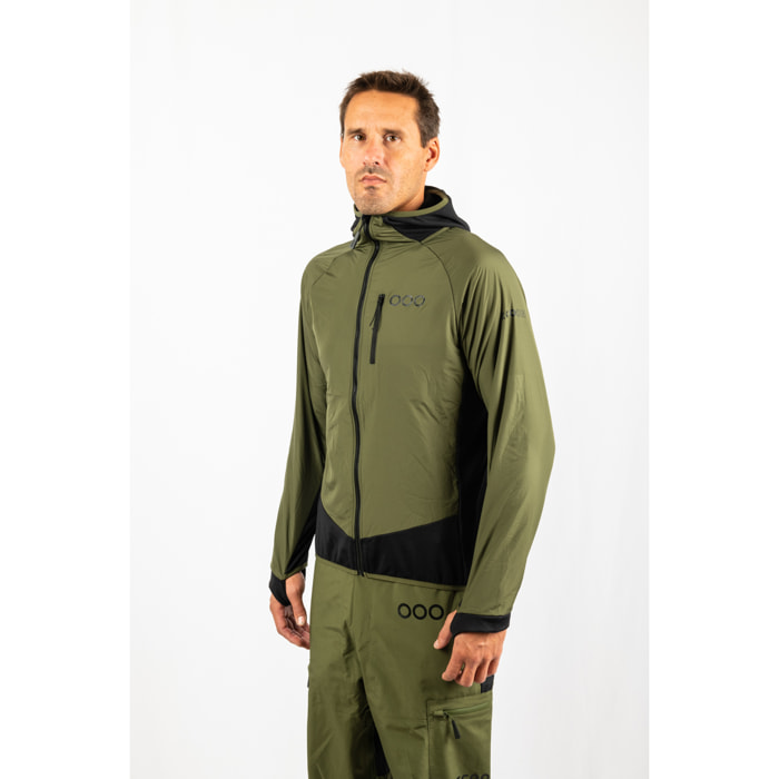 Chaqueta ECOActive Light Insulated Hybrid Jacket with cap dela marca ECOON - Caqui / Negro
