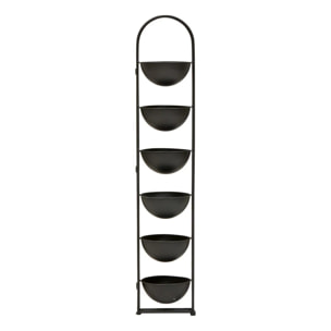Porte-plante Reso 6 Places en Acier 38x42x124cm Noir