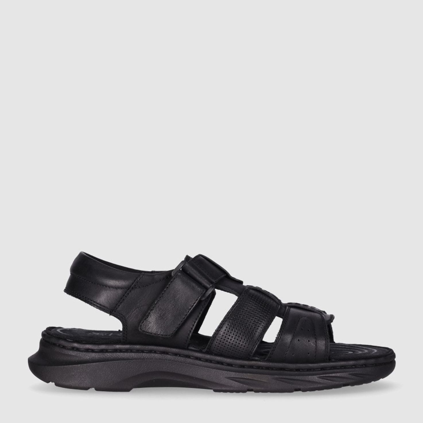 Sandalias de Piel - Negro - Tacón: 1 cm