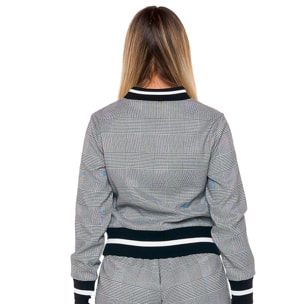 Sudadera de mujer "Príncipe de Gales" con cremallera "Perla"