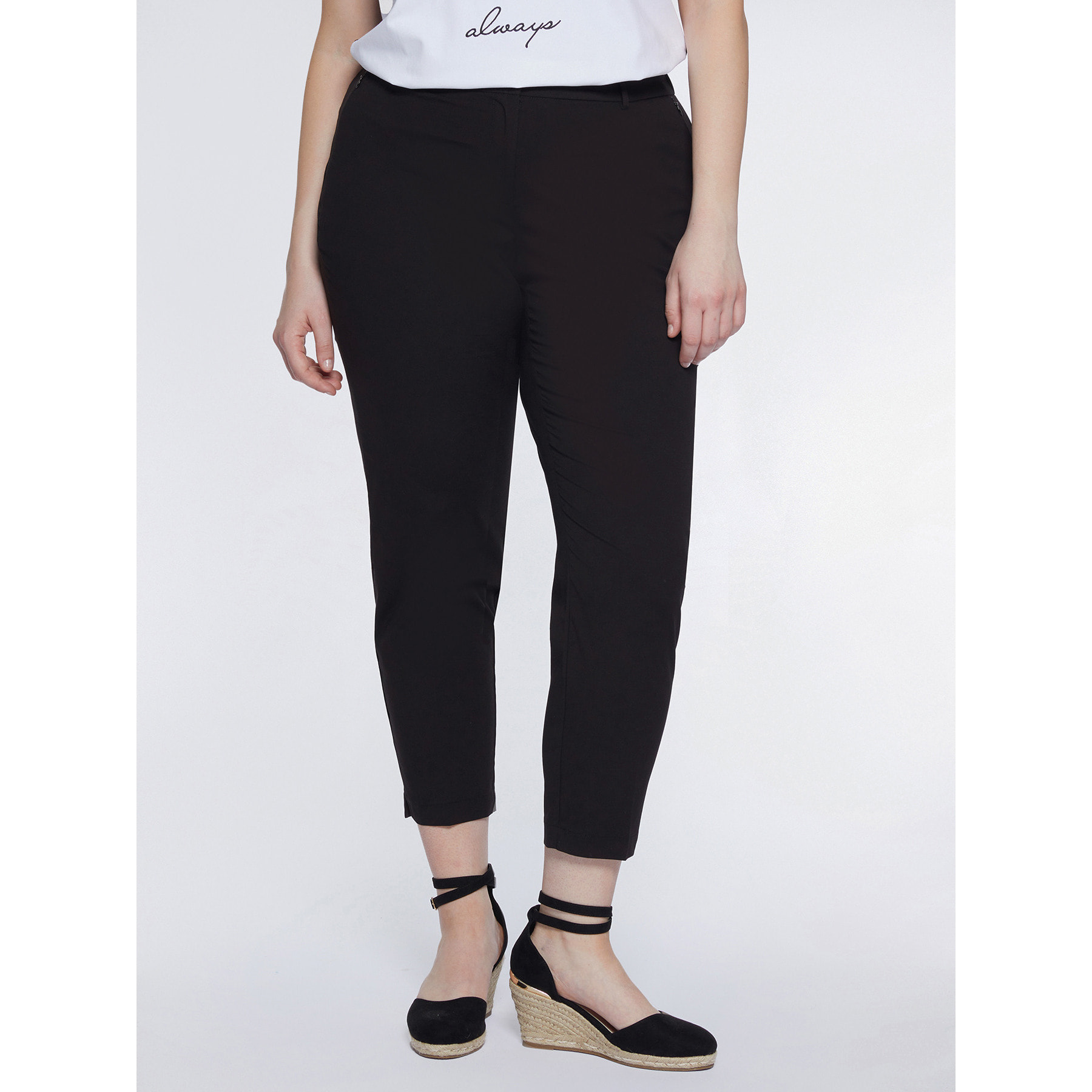 Fiorella Rubino - Pantalones rectos elásticos - Negro