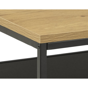 Salida - table basse - effet bois et métal noir - 120 cm - Bois / Noir