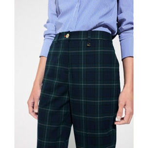 Pantaloni Barcellona aderenti con motivo scozzese