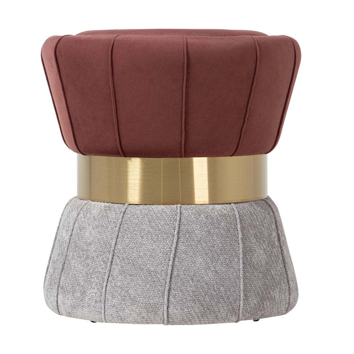 Puff Velvet Granate Gris 40x40x44 Cm