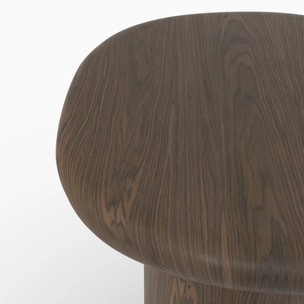 Table d'appoint en placage noyer, D48,5 cm - Nubia