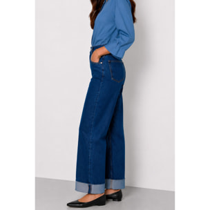 Kocca - Jeans a vita alta e gamba larga in 100% cotone Donna