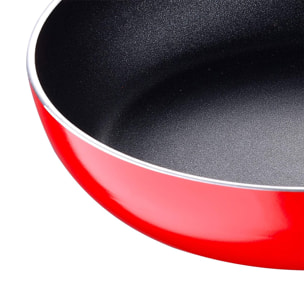 Batería 5 piezas San Ignacio Cassel y Set 3 sartenes Ø16/Ø20/Ø24 cms rojo
