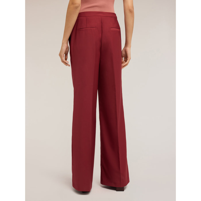 Motivi - Pantalones wide leg - Burgundy