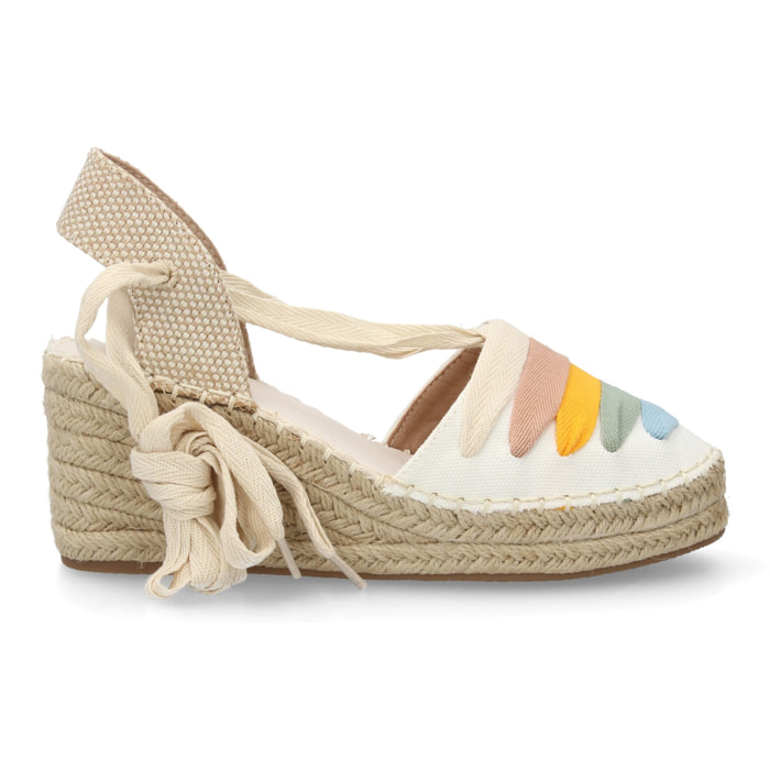Alpargata valenciana cuña lazada para mujer