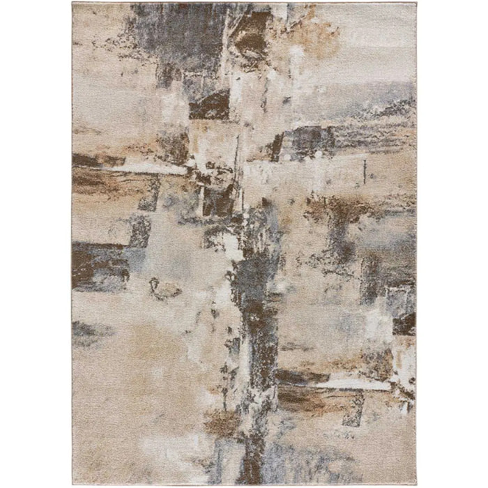 AYDIN Alfombra abstracta de pelo corto en color beige, varias medidas disponibles