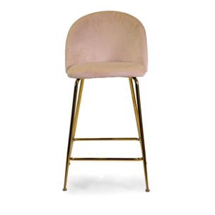 Sgabello Sammi Vacchetti in velluto crema con struttura oro cm44x48h91