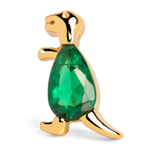 Orecchino Singolo Dino T Rex Green Argento Placcato Oro
