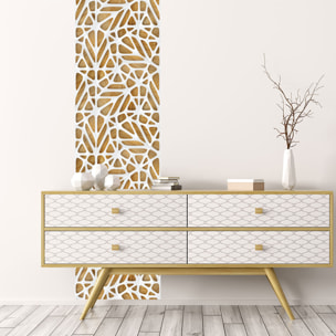 Papier peint intissé pré-encollé - DESIGN SCANDINAVE BLANC ET BOIS - 1 rouleau