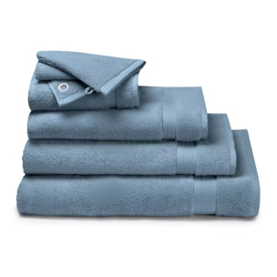 Serviette invites pur coton 550 g/m² uni bleu Elea bleu ardoise