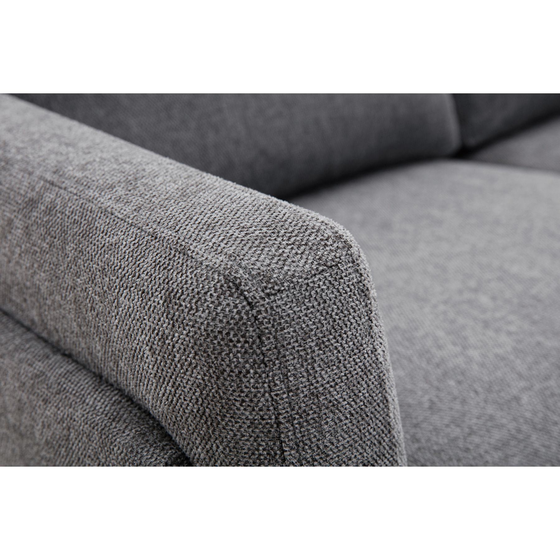 Canapé design 2 places en tissu effet velours texturé gris foncé et métal noir MOSCO