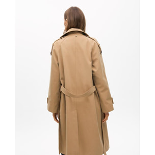 Trench lungo in tessuto doppio petto