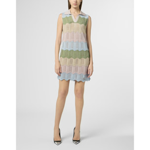 PHILIPP PLEIN Polo Neck Mini Dress Color Wave