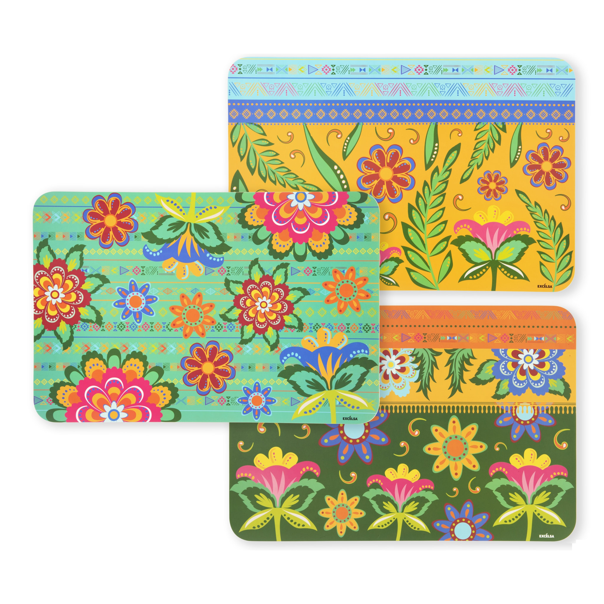 Set de 6 sets de table rectangulaires Excelsa – Gipsy Soul, Polypropylène Multicolore