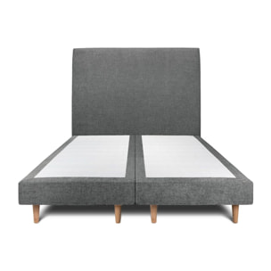 Lit avec tête de lit tapissée tissu et sommier tapissier ep14