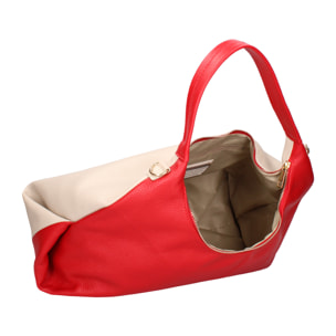 Borsa a spalla da donna In Vera pelle Made in Italy 45x30x16 cm