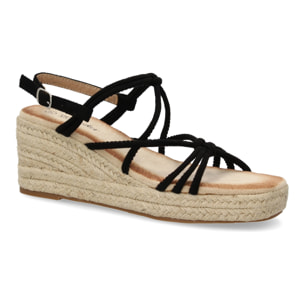 Sandalias de cuña de yute para mujer, comodas y elegantes diseño moderno con tiras cruzadas