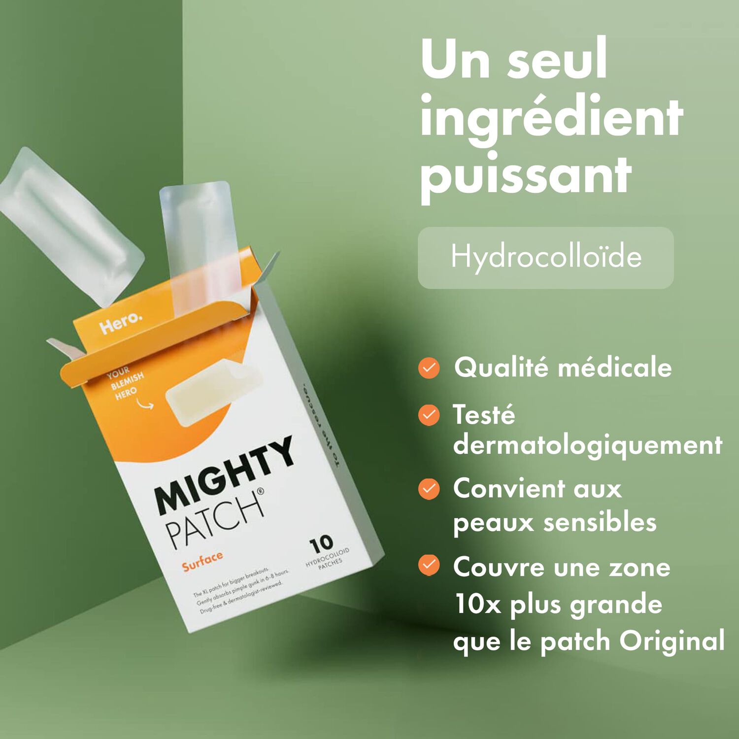 HERO Mighty Patch - Patchs Anti-Acné Surface 10 Patchs