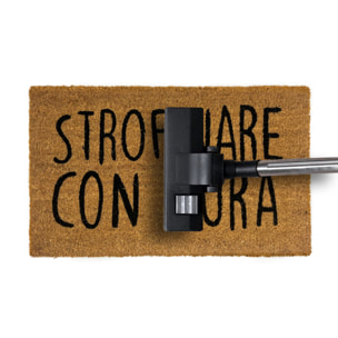 Zerbino Ingresso Casa Antiscivolo In Cocco Scritte Divertenti Strofinare con Cura