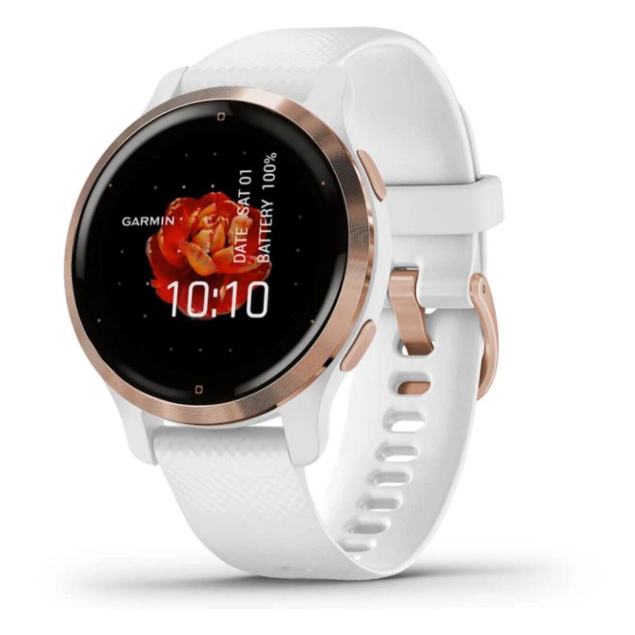 Montre sport GARMIN Venu 2S Rose Gold avec bracelet blanc