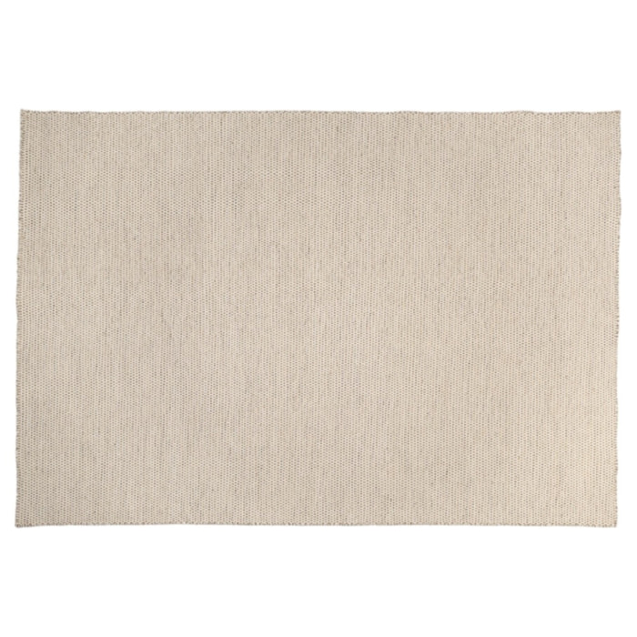 QUENTIN - Tapis rect. 200x290cm laine tissée couleur blanc/marron chiné