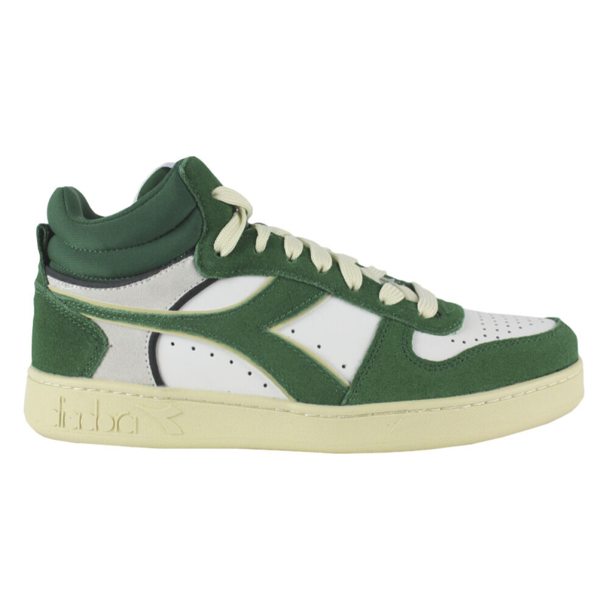 Zapatillas Sneaker para Hombre - DIADORA Magic basket demi cut suede leather 501.178563 01 C1912 Amazon/White