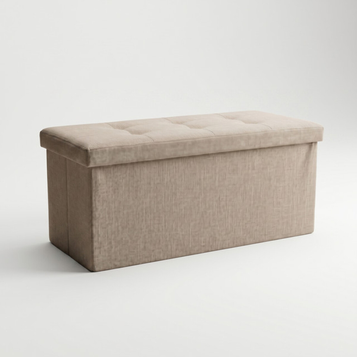 Pouf contenitore pieghevole 76x34x34 cm, panca con vano portaoggetti capiente, seduta imbottita resistente fino a 150 kg, design effetto lino elegante, salvaspazio ideale per soggiorno camera ingresso e cameretta