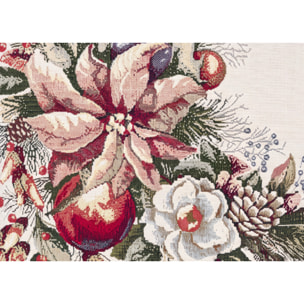Fodera Per Cuscino Arredo Natalizio In Tessuto Gobelin Cinigliato Made in Italy Disegno Garland