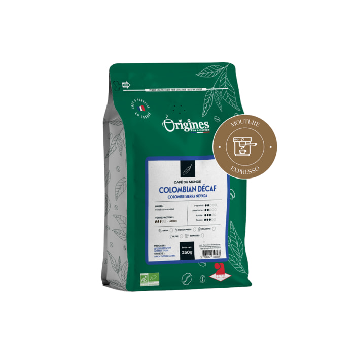Café Bio - Colombian'Décaf - Pur Arabica - Expresso 250g