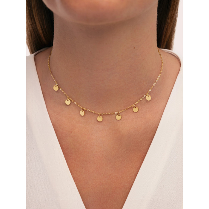 Collana Mini Moons Acciao Placcato Oro