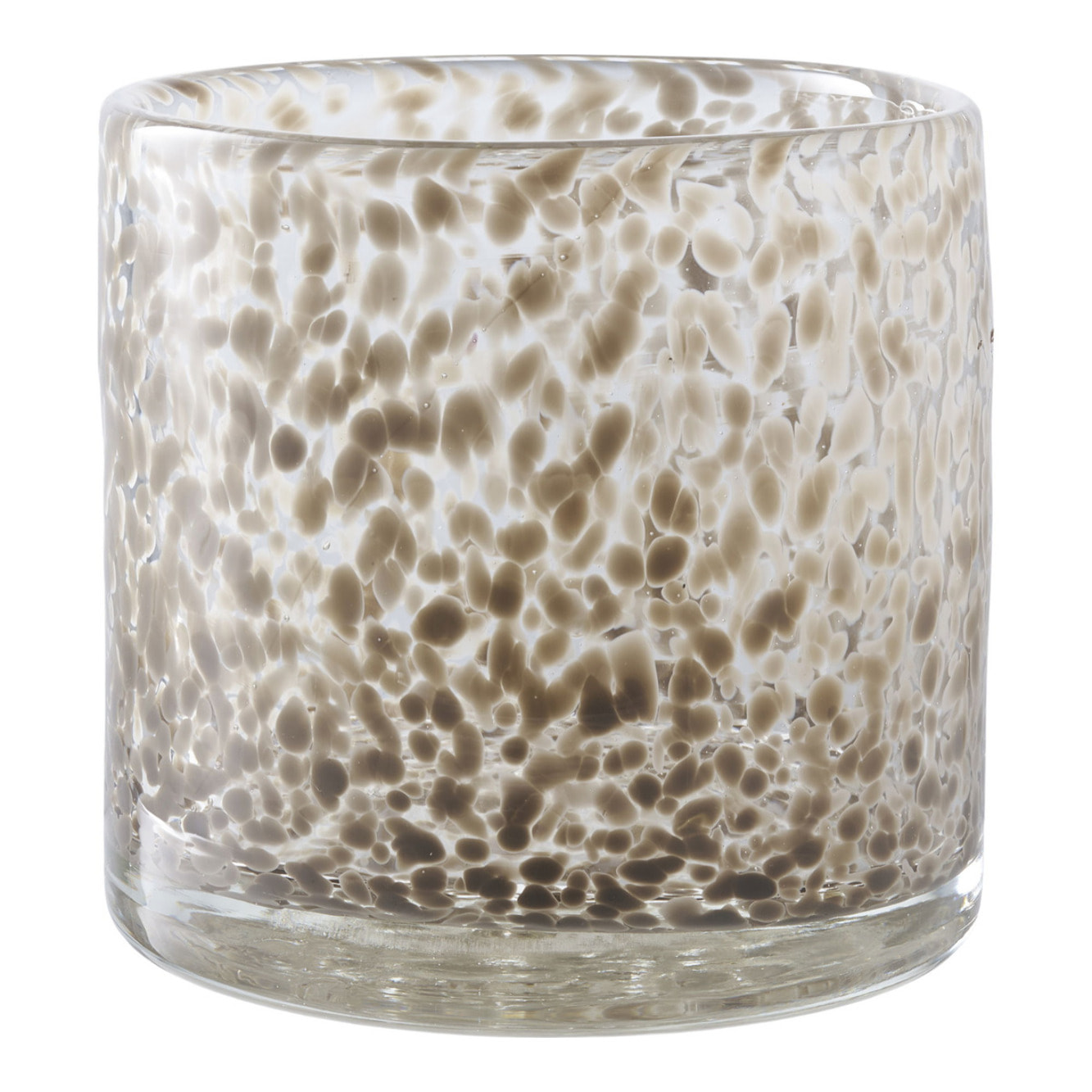 Portacandele in vetro maculato marrone chiaro Vikasa Home ø12x11,5 cm