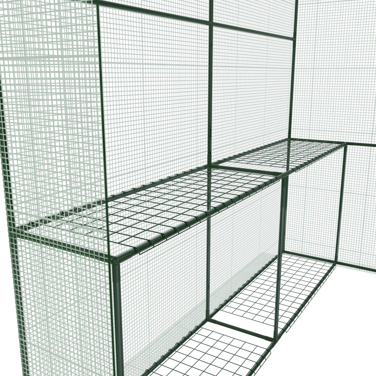 Serra Da Giardino Per Orto Con 4 Ripiani In Metallo Telaio In Acciaio Telo Retinato In Propilene Trasparente Porta Avvolgibile 186x120x190 Cm