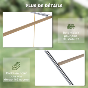 Perchoir balançoire pour poule - aire de jeu chicken activity - 150 x 82 x 110 cm - acier chromé bois verni