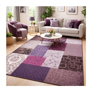 Petit tapis d'entrée motif ethnique patchwork