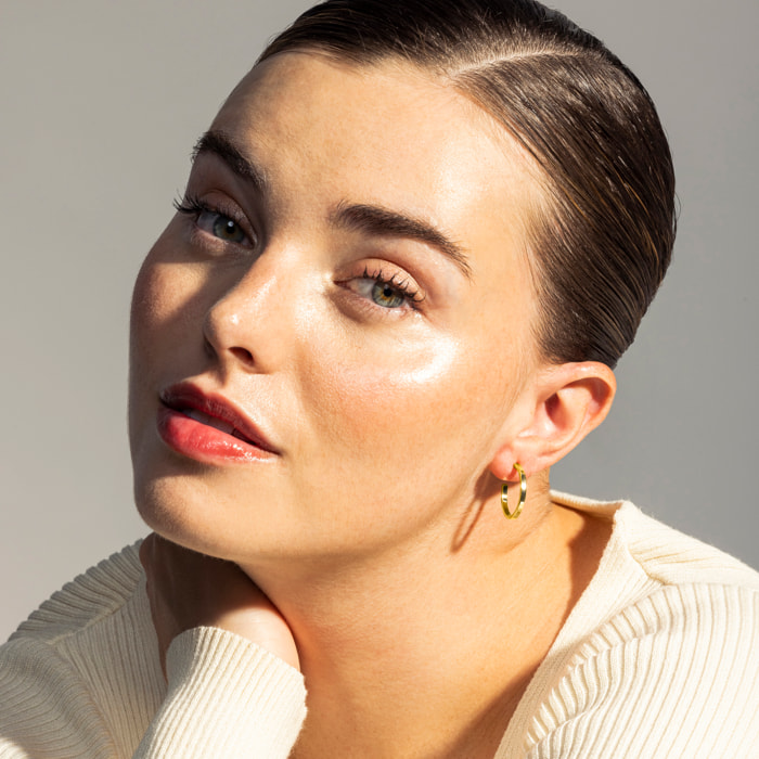 Pendientes de 20mm de diámetro acabado oro amarillo de 18K