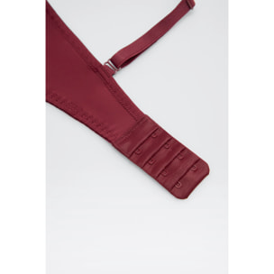 Reggiseno imbottito con ferretto in pizzo granato, coppe B e C