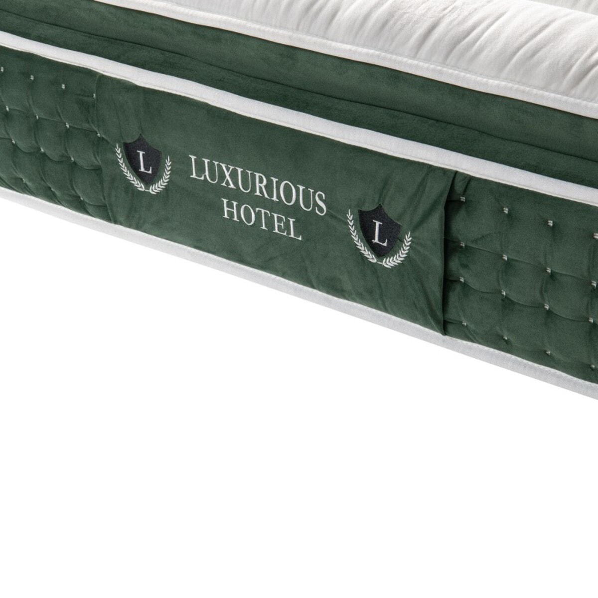 Ensemble matelas Emeraude & sommier déco| 33 cm | Mémoire de forme, gel et ressorts ensachés | Cadre à lattes | Simili cuir | Gris