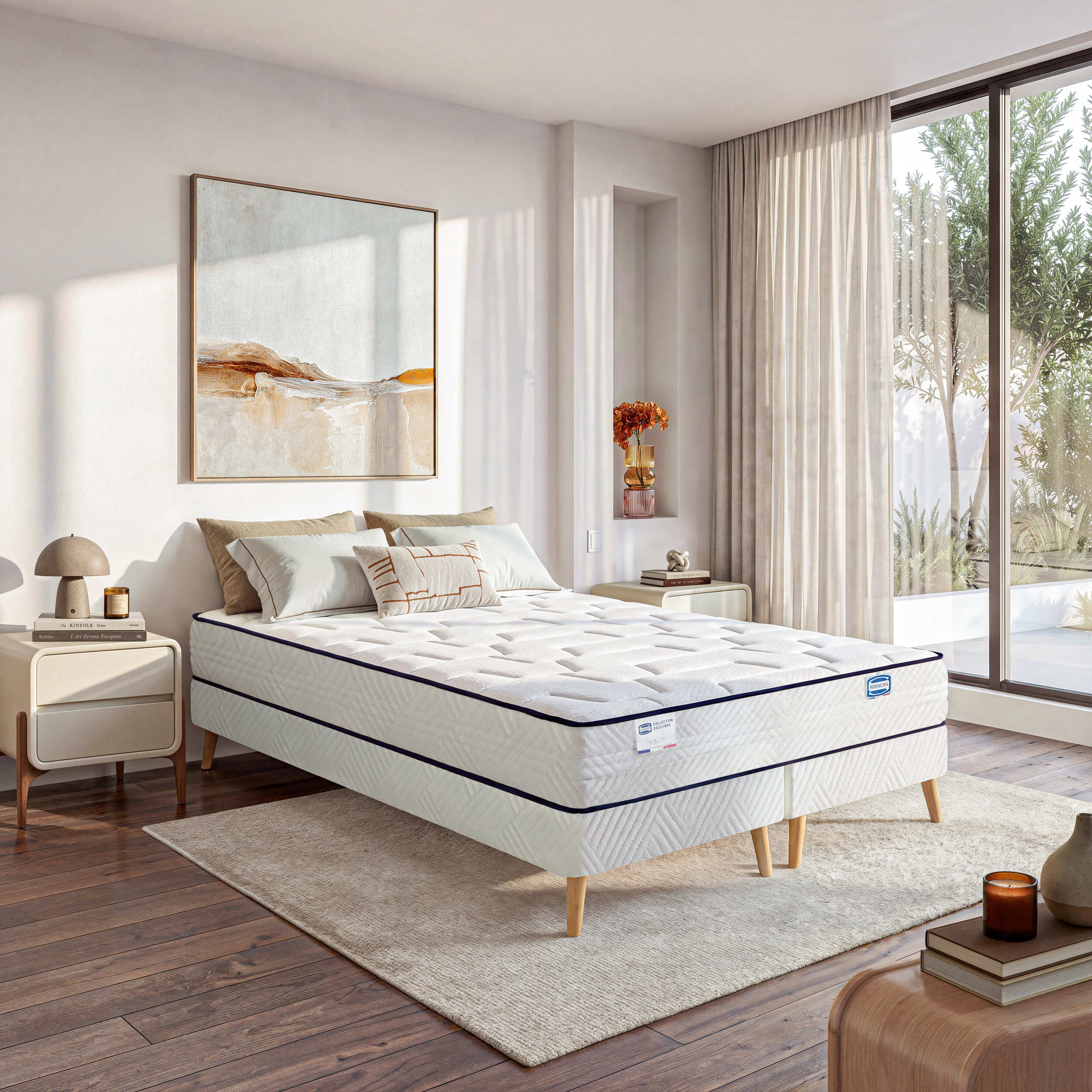 Ensemble L'INTEMPOREL, matelas ressorts ensachés , extra ferme, H24 + 2 sommiers