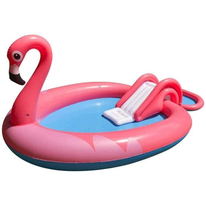 PISCINETTA GONFIABILE FLAMINGO 213X123X78CM CON SCIVOLO E SPRUZZATORE