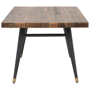 Table à manger rectangulaire bois recyclé piètement effet laiton vieilli 180 cm ADÉLAÏDE