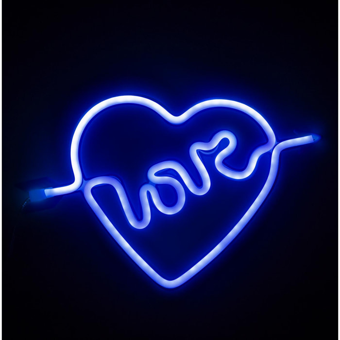 Ciondolo blu fluo con design Love Heart.