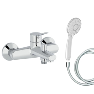 Mitigeur baignoire Eo + pommeau de douche Juliette + flexible de douche lisse